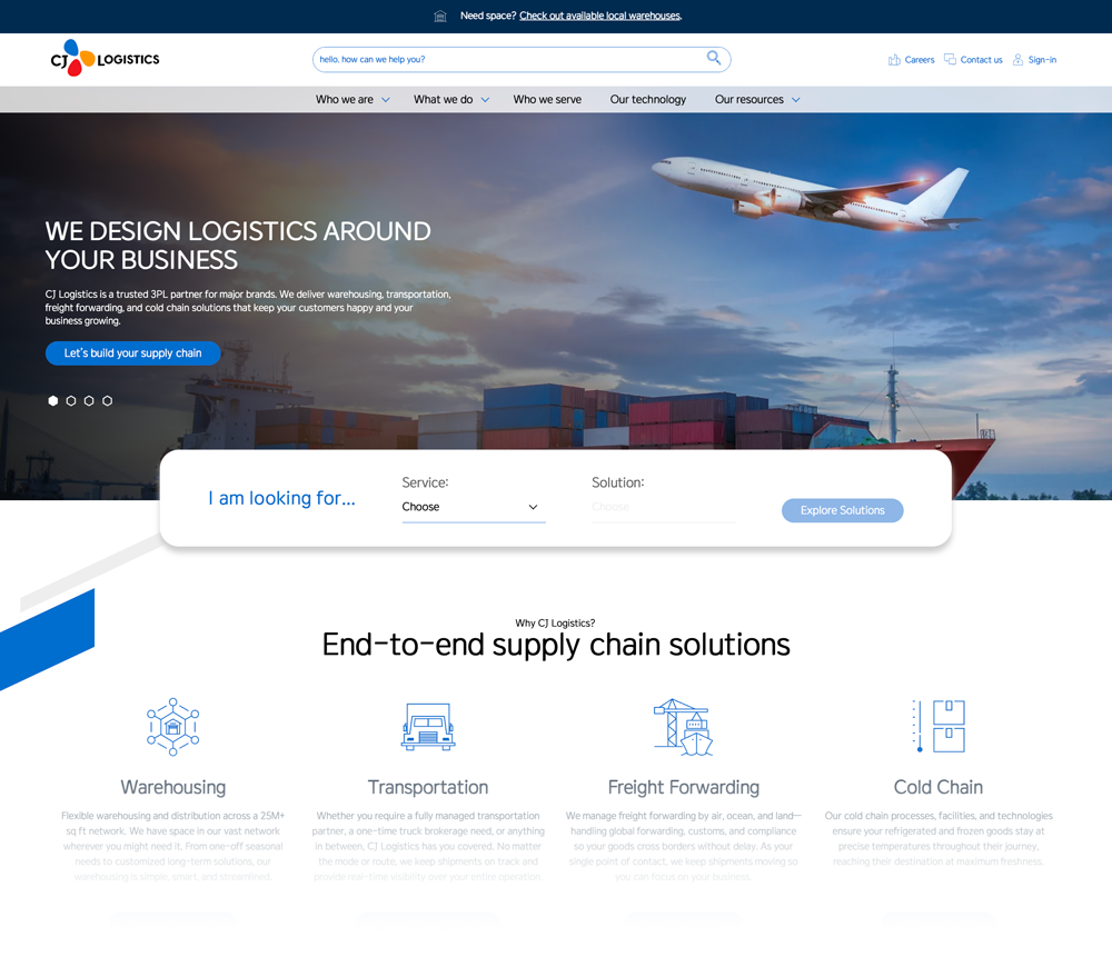 cjlogistics.com - CJ Logistics America - CJ Logistics Launches New Website